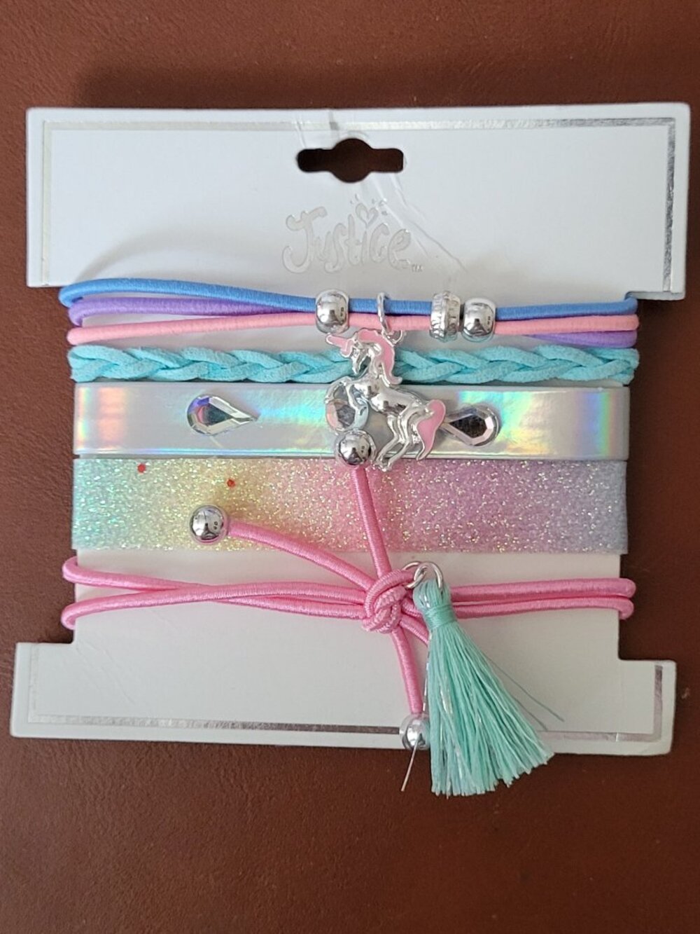 Girls' Pink Turquoise White Gold Decorative Beaded Wrist Wraps